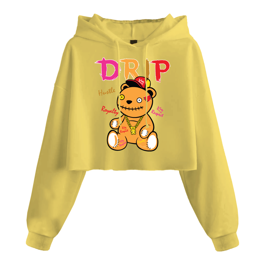 JR DRIP BEAR CROP HOODIE