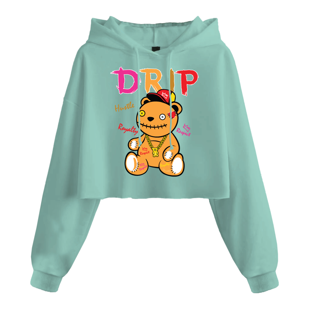 JR DRIP BEAR CROP HOODIE