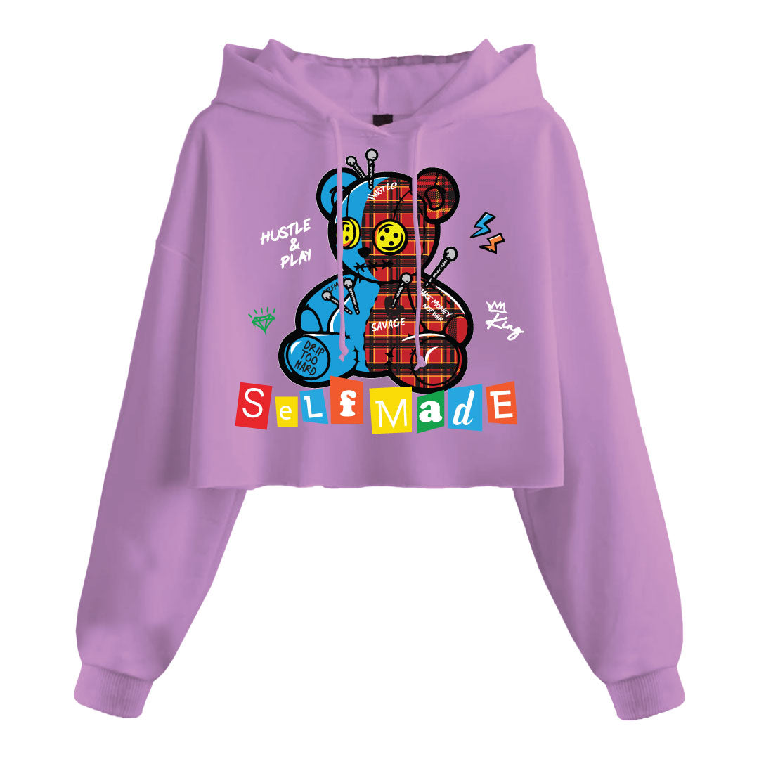 SELF MADE BEAR CROP HOODIE