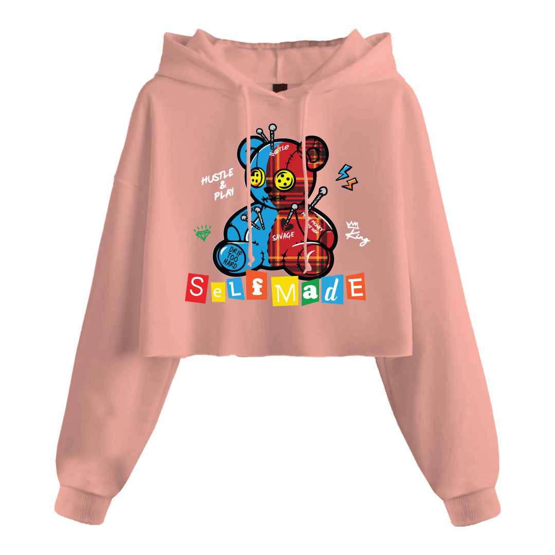 JR SELF MADE BEAR CROP HOODIE