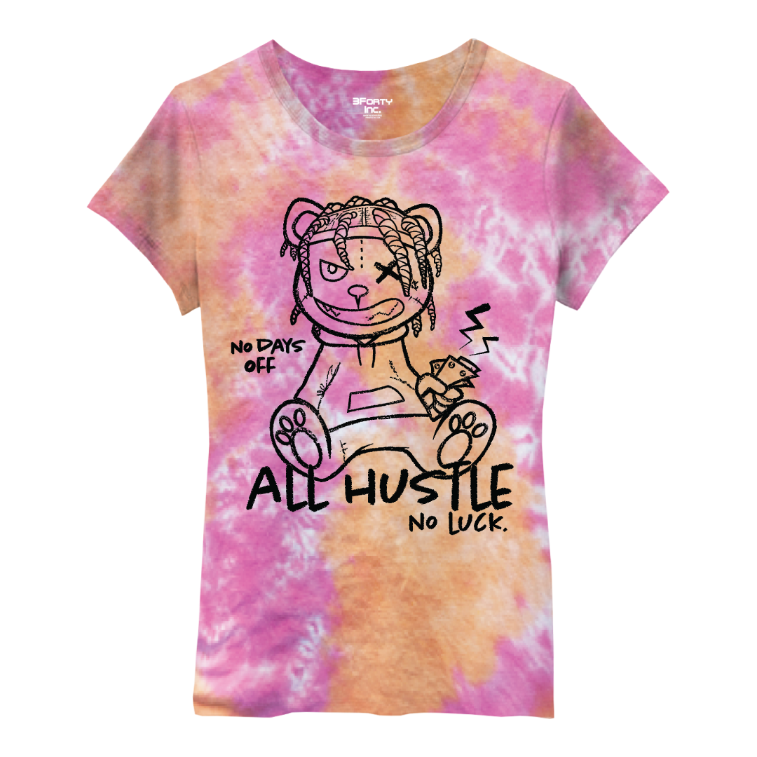 JR ALL HUSTLE NO LUCK TIE DYE TEE