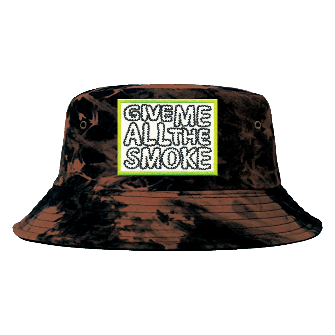 GIVE ME ALL THE SMOKE BLEACHED BUCKET HAT