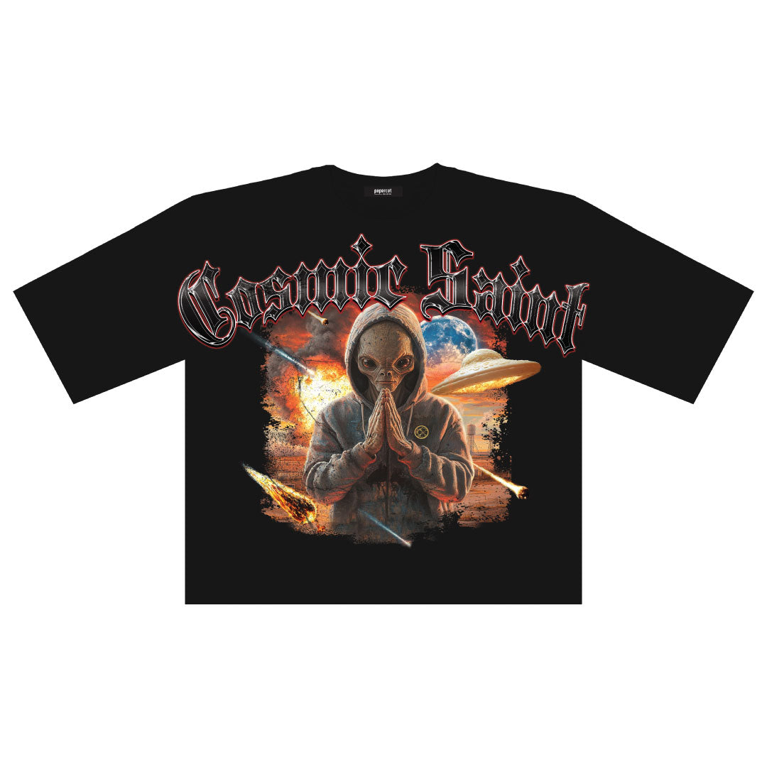 COSMIC SAINT OVERSIZED DIGITAL CROP TEE