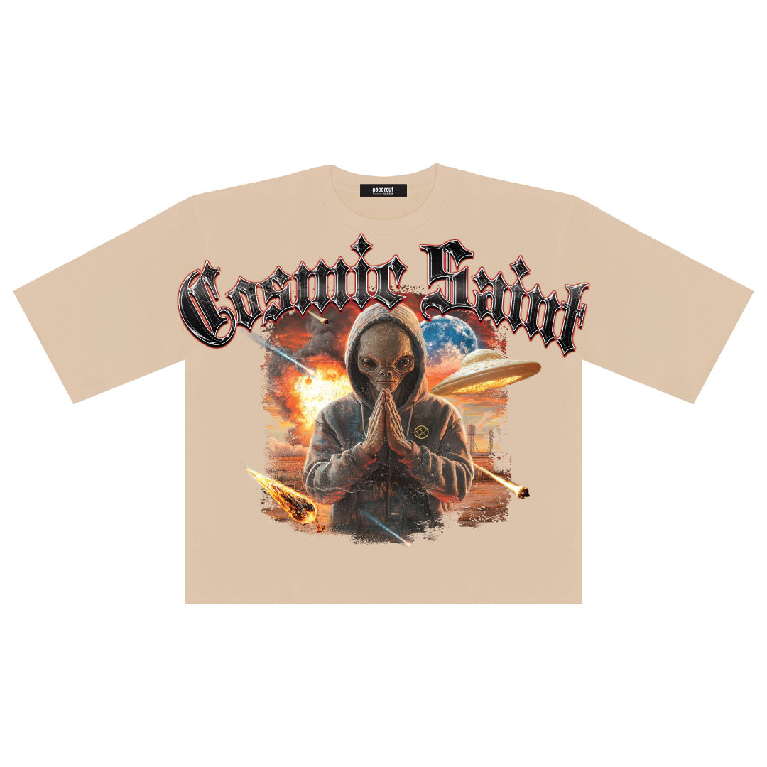 COSMIC SAINT OVERSIZED DIGITAL CROP TEE