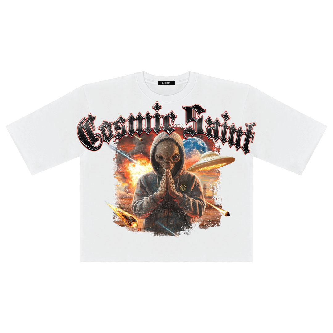 COSMIC SAINT OVERSIZED DIGITAL CROP TEE