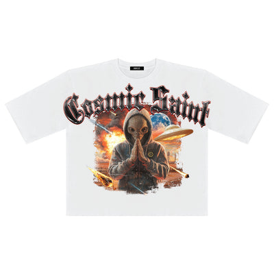 COSMIC SAINT OVERSIZED DIGITAL CROP TEE