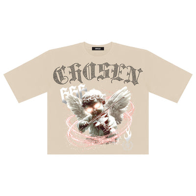 CHOSEN RHINESTONE OVERSIZED CROP TEE