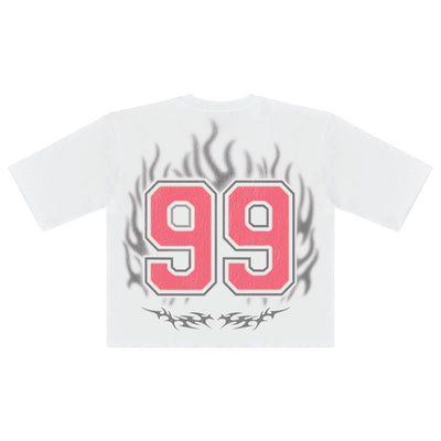DIE AND REBORN PRINTED OVERSIZED CROP TEE