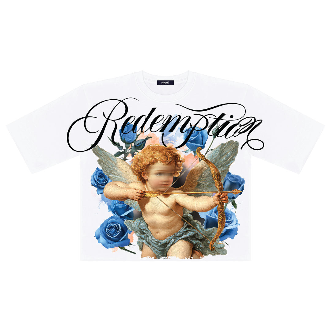papercut ANGEL OVERSIZED DIGITAL CROP TEE – 3Forty