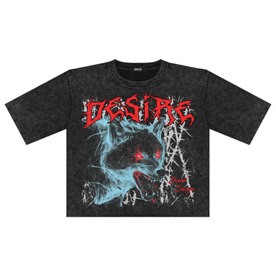 DESIRE PRINTED OVERSIZED CROP TEE