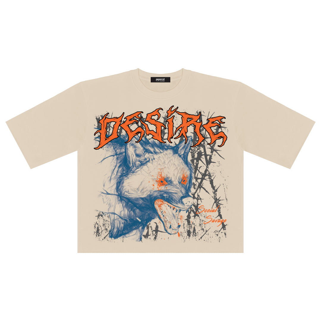 DESIRE PRINTED OVERSIZED CROP TEE