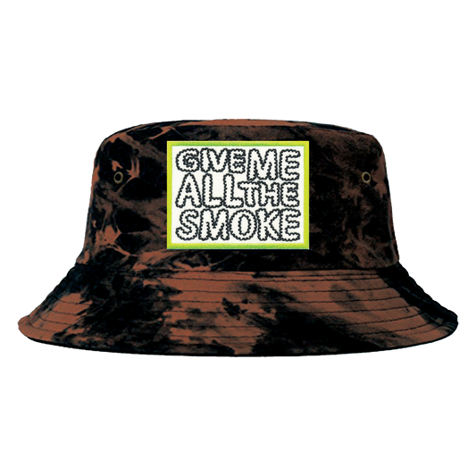 GIVE ME ALL THE SMOKE BLEACHED BUCKET HAT