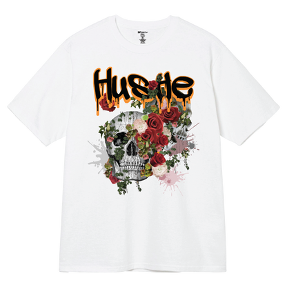 Hustle Skull and Roses Digital Tee